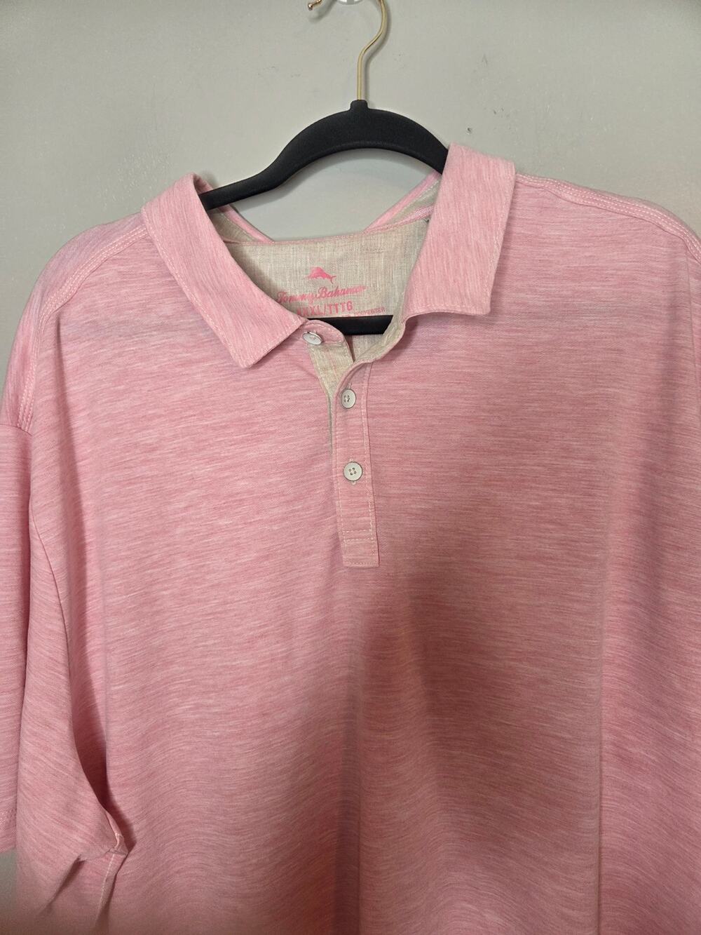 Tommy Bahama Men Size XXXL Heathered Pink Short Sleeve Polo